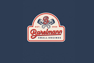 design vintage lawnmower repair shop logo
