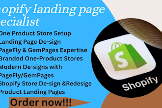 design shopify ecommerce website or landing page with pagefly, gempages, shogun