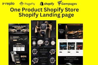 build shopify dropshipping store, landing page by pagefly, replo, gempages