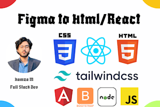 convert psd, figma, xd, pdf, sketch to html CSS tailwind bootstrap react