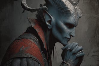 do realistic fantasy horror character from your imagination