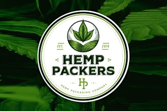 design monogram hemp cannabis themed logo
