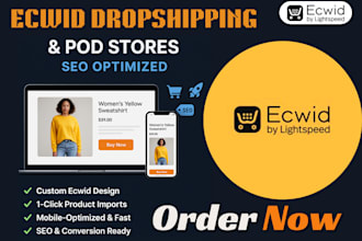 ecwid dropshipping store design with albato syncee spocket dsers and SEO