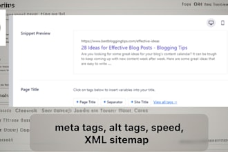 optimize your wordpress SEO with meta tags, alt tags, speed, and XML sitemap