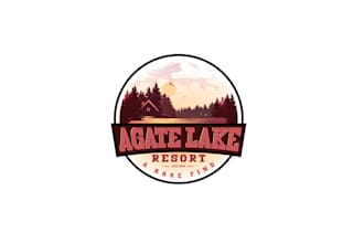 design iconic mid century modern cabin retreat logo