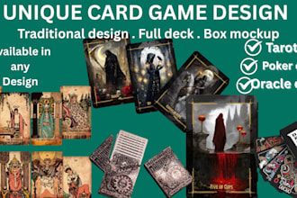 create unique card templates, oracle card, tarot cards, poker card card deck tcg