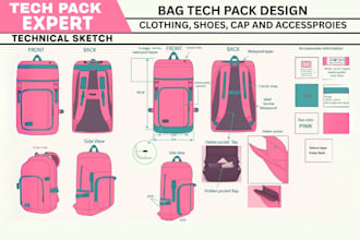create bag tech pack, fashion bag design, tech pack, flat sketch handbag, bags
