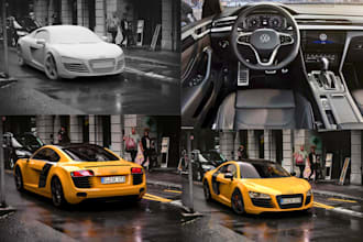 design 3d car model 3d vehicle render for fivem gta game or cinematic animation