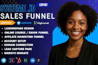 build systeme io sales funnel, systeme io website, systeme io landing page