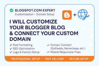 customize blogspot website blog and connect custom domain