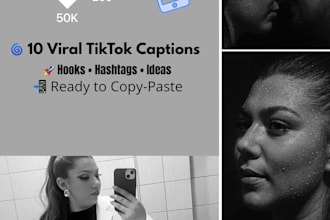 write 10 catchy tiktok captions and viral video ideas