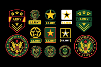 do vintage, skull, military patch, sticker, hipster badge logo design