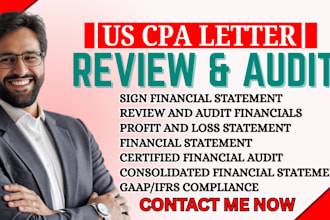 sign cpa letter, review and audit financial statement, income verification