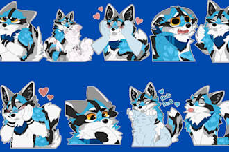 draw furry telegram sticker design discord nsfw sticker fursona art commission