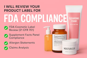 review product label for fda compliance, cosmetics and supplements, fsvp number