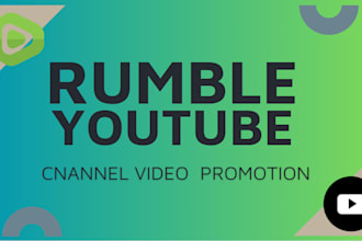do organic rumble promotion, views, subscribers and active youtube SEO
