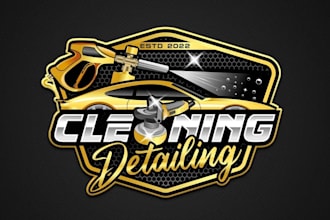 do unique minimalist automotive, car detailing, racing and car wash logo design