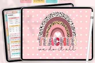 design gamified digital hyperlinked planner journal for etsy
