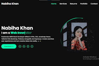 create a stunning portfolio website using HTML CSS js