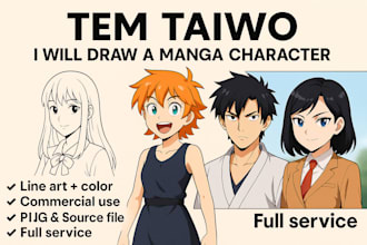 draw your original manga or anime or comic character in stunning japanese style