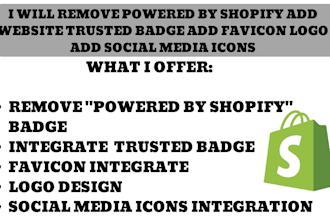 remove powered by shopify integrate website trusted badge integrate favicon logo