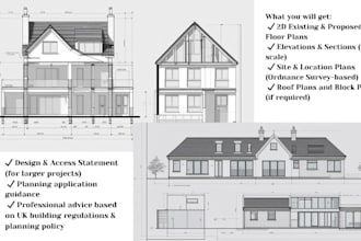 do uk planning permission drawings, loft conversion and application support