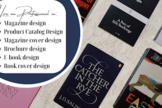 design magazine layouts, magazine ads, magazine covers, and product catalogs