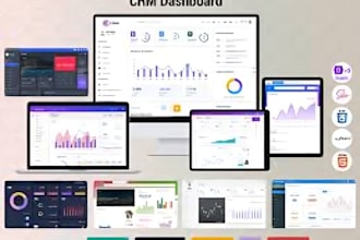 design responsive saas crm admin panel or web app dashboard, ui ux design