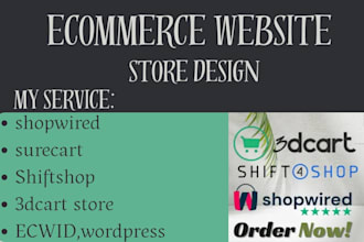 setup ecommerce shopwired surecart wordpress 3dcart store website design
