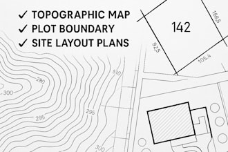 do land surveyor drawing topographic map plot boundary site plan layout