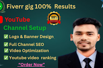 create and setup a professional youtube channel with SEO