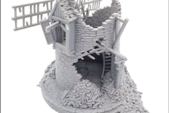 offer 3d modelling service,create medieval terrain  for trpg,fantasy castles stl
