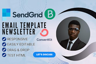 develop responsive converkit, sendgrid, brevo email template newsletter expert