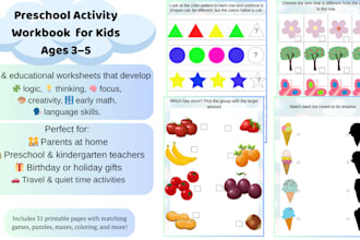 create a printable activity book with fun worksheets for kids