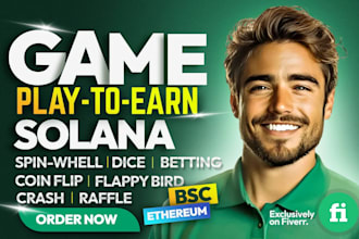 build crypto game like raffle, spin, coin flip, crash, flappy bird on solana sui