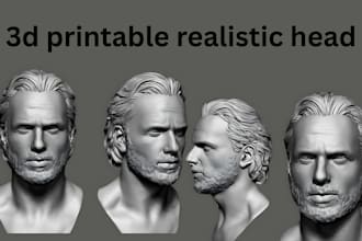 sculpt realistic 3d head face 3d bust 3d full body model stl for 3d printing