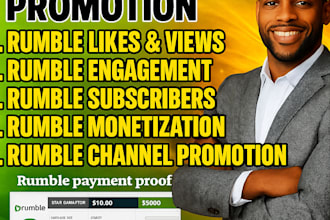 do organic rumble video promotion, rumble channel marketing, rumble views