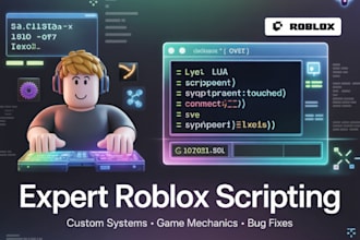 create custom roblox script, lua coding and game features