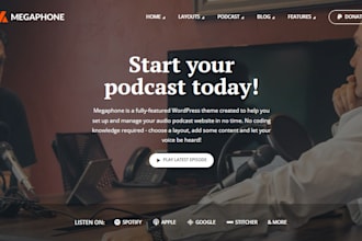 design a podcast website for music and entertainment with blog, and monetization