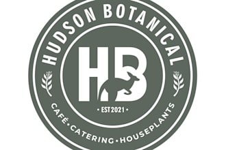 create a hand drawn custom botanical cafe or coffee shop logo