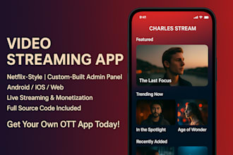 develop live streaming app, video streaming app, ott, roku, iptv, streaming app