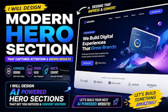 design a modern hero section for your website