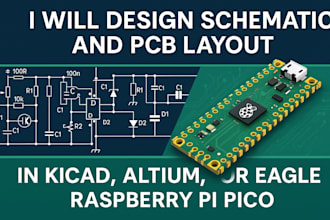 design schematic and pcb layout in kicad, altium, or eagle for raspberry pi pico