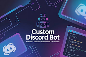 develop a custom discord bot with moderation, API, and automation features