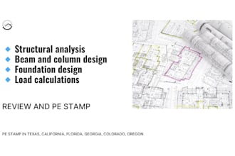 structural analysis, beam design, foundation, load calculation, review and stamp
