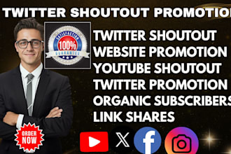 do twitter shoutout and promotion to 1m USA,UK ig,yt,wix,fb,crypto user