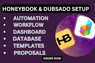 custom honeybook dubsado workspace dashboard setup workflow automation database