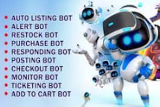 develop popmart bot, auto buying bot, auto purchase bot, auto checkout bot