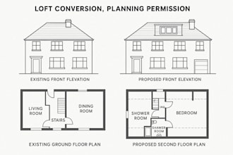 draw full set of UK architectural drawing, loft conversion, planning permission
