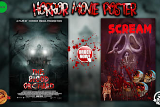 do horror movie poster for you in 2 hours